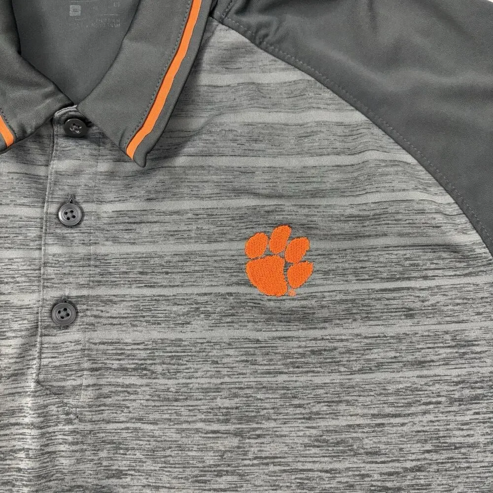 Nike DriFit Mens Size XL Clemson University Tigers Polo Shirt Gray